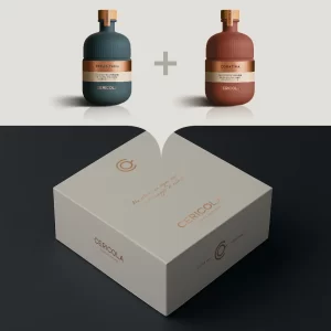 confezione regalo due bottiglie 0 50l extravergine denocciolato oleificio cericola natale