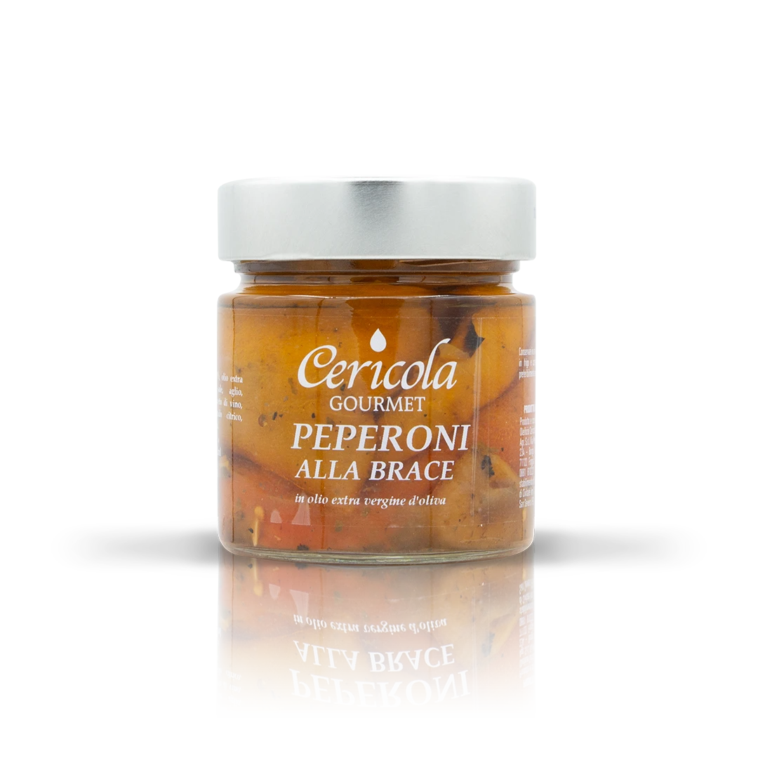 conserva peperoni alla brace in olio extravergine di oliva oleificio cericola