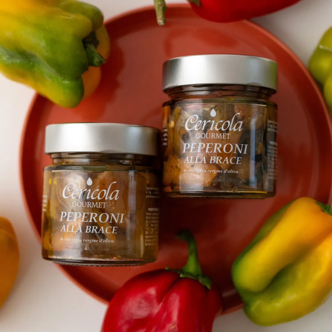conserva peperoni alla brace in olio extravergine di oliva oleificio cericola dettaglio 2