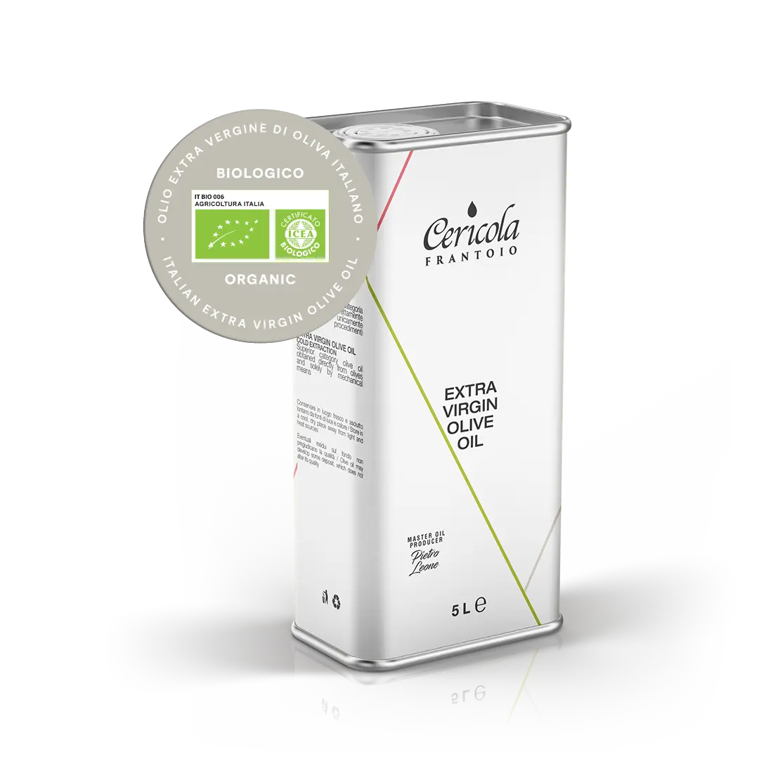 olio extravergine di oliva biologico denocciolato latta 5l oleificio cericola