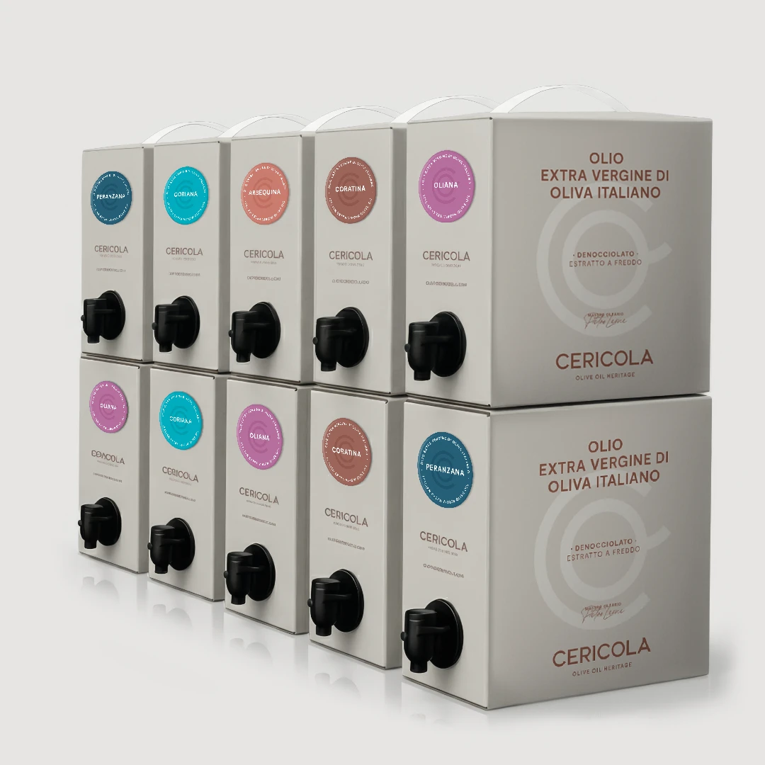 olio extravergine di oliva denocciolato a freddo promo bag in box 10 pezzi 5l oleificio cericola