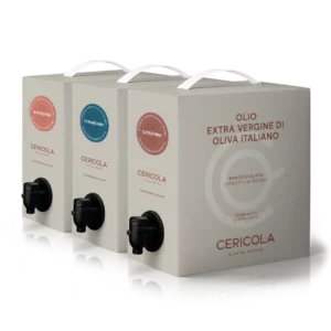 olio extravergine di oliva denocciolato a freddo promo bag in box 3 pezzi 5l oleificio cericola