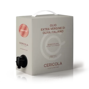 olio extravergine di oliva superintensivo arbequina denocciolato a freddo monocultivar bag in box 1l oleificio cericola
