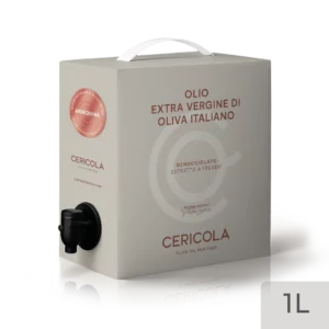 olio extravergine di oliva superintensivo arbequina denocciolato a freddo monocultivar bag in box var 1l oleificio cericola