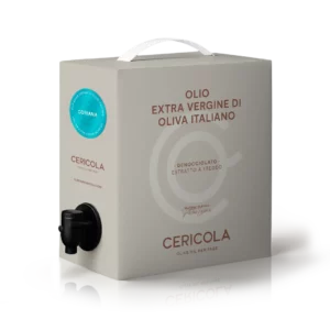 olio extravergine di oliva superintensivo coriana denocciolato a freddo monocultivar bag in box 1l oleificio cericola