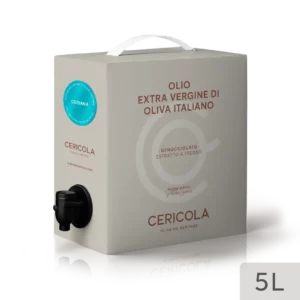 olio extravergine di oliva superintensivo coriana denocciolato a freddo monocultivar bag in box var 5l oleificio cericola