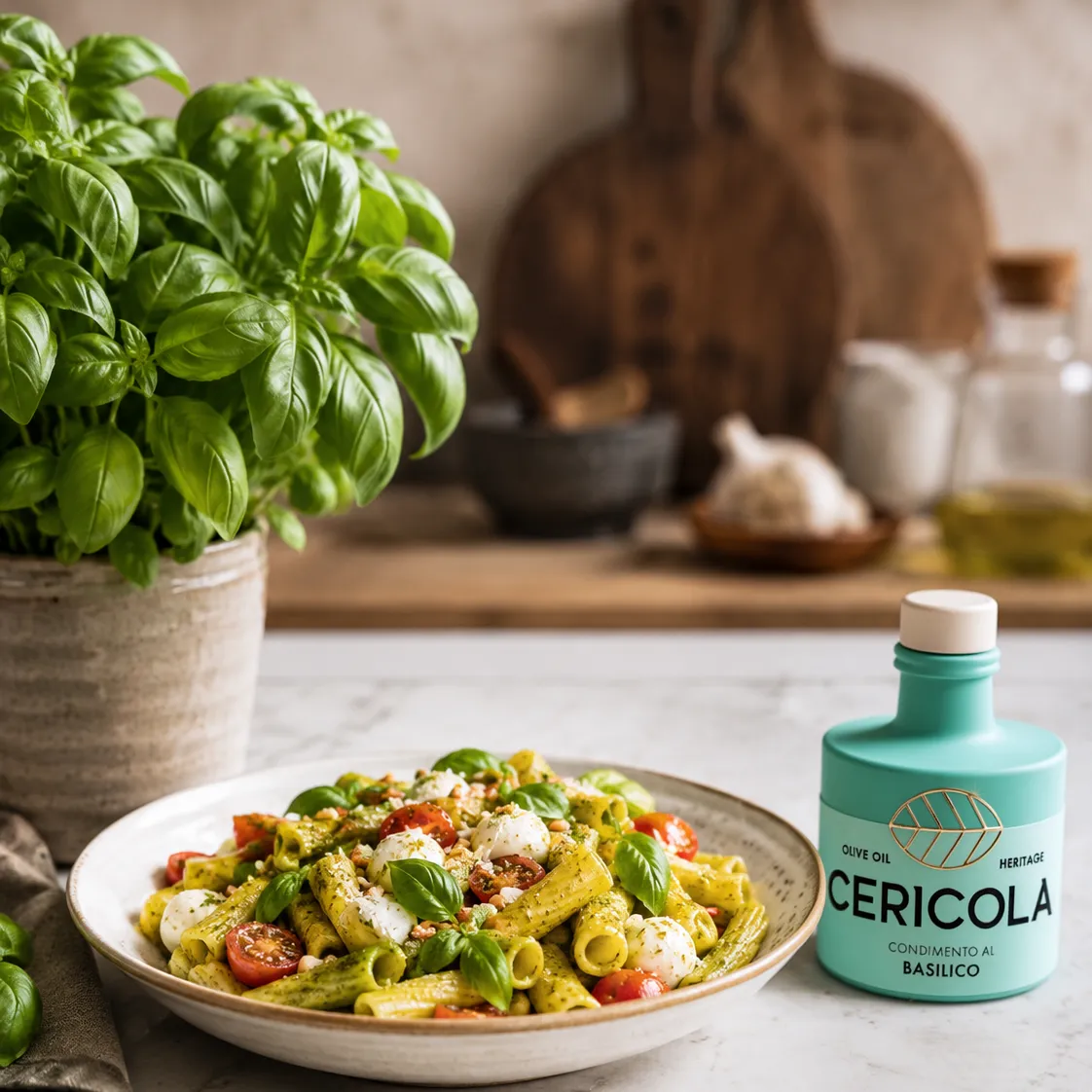 condimento a base di olio extra vergine di oliva aromatizzato al basilico oleificio cericola social 4