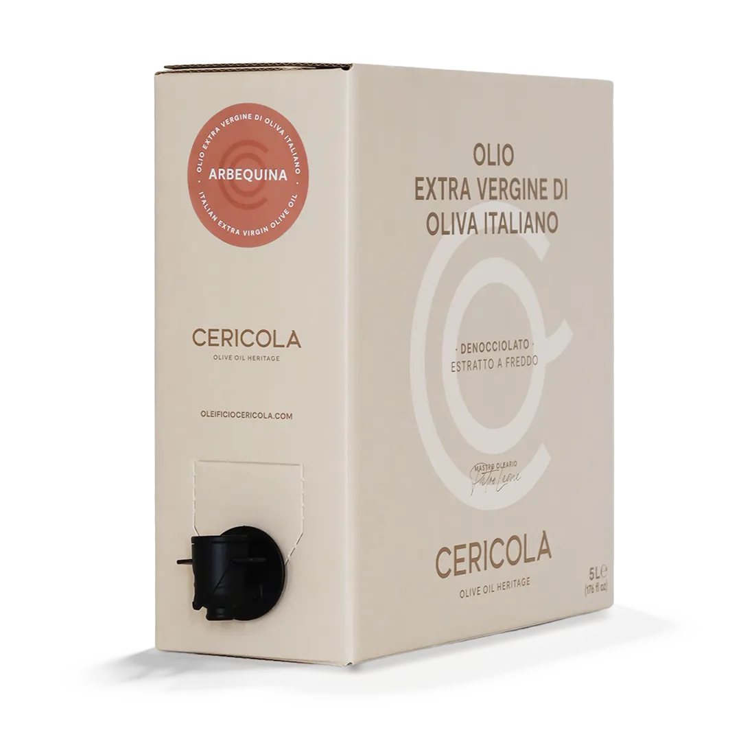 olio extravergine di oliva superintensivo arbequina denocciolato a freddo monocultivar bag in box var 5l oleificio cericola 2