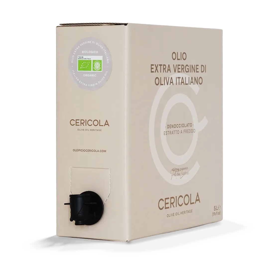 olio extravergine di oliva superintensivo biologico denocciolato a freddo monocultivar bag in box var 5l oleificio cericola 2