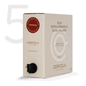 olio extravergine di oliva superintensivo coratina denocciolato a freddo monocultivar bag in box var 5l oleificio cericola