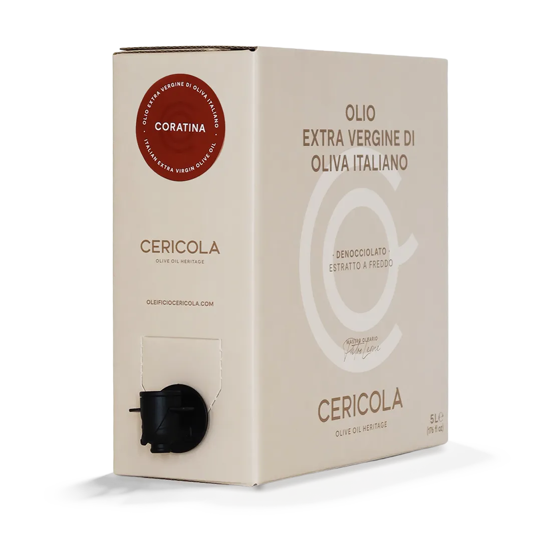 olio extravergine di oliva superintensivo coratina denocciolato a freddo monocultivar bag in box var 5l oleificio cericola 2