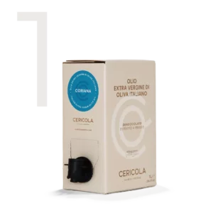 olio extravergine di oliva superintensivo coriana denocciolato a freddo monocultivar bag in box var 1l oleificio cericola