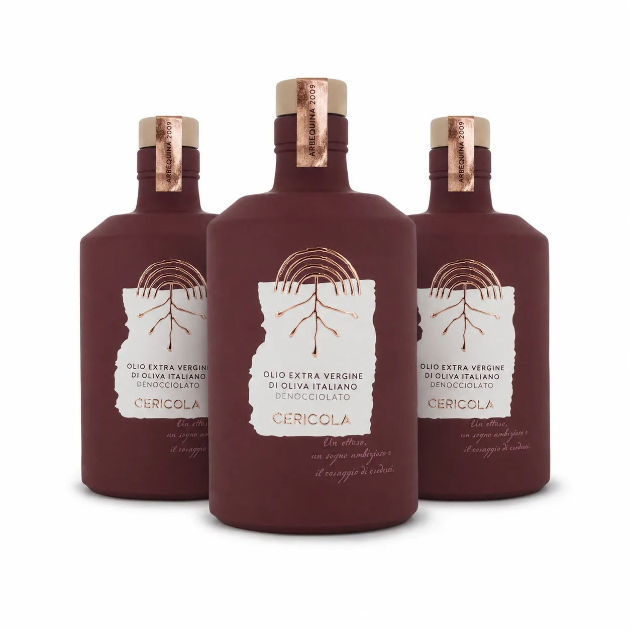 olio extravergine di oliva arbequina monocultivar cericola confezione 3 bottiglie