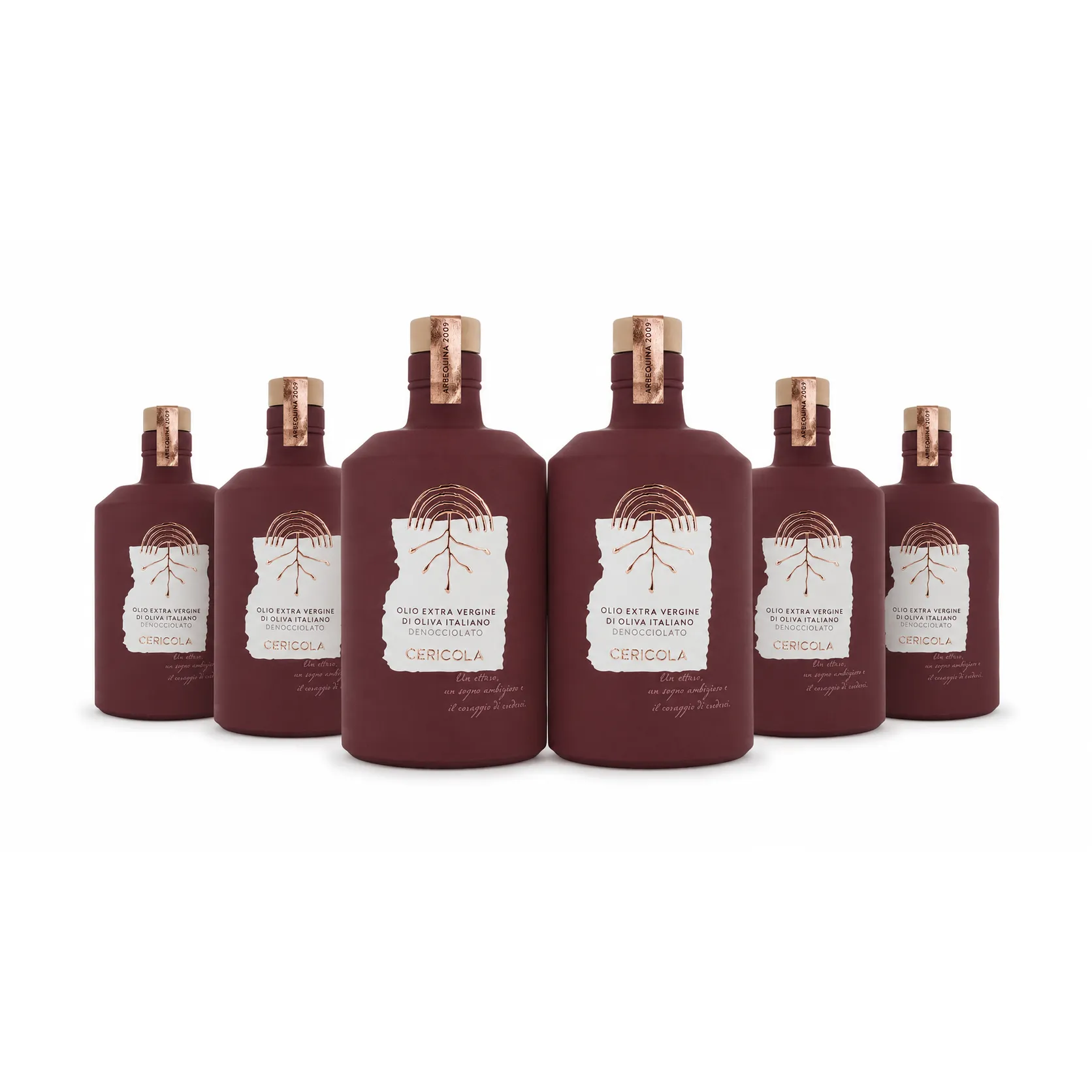 olio extravergine di oliva arbequina monocultivar cericola confezione 6 bottiglie