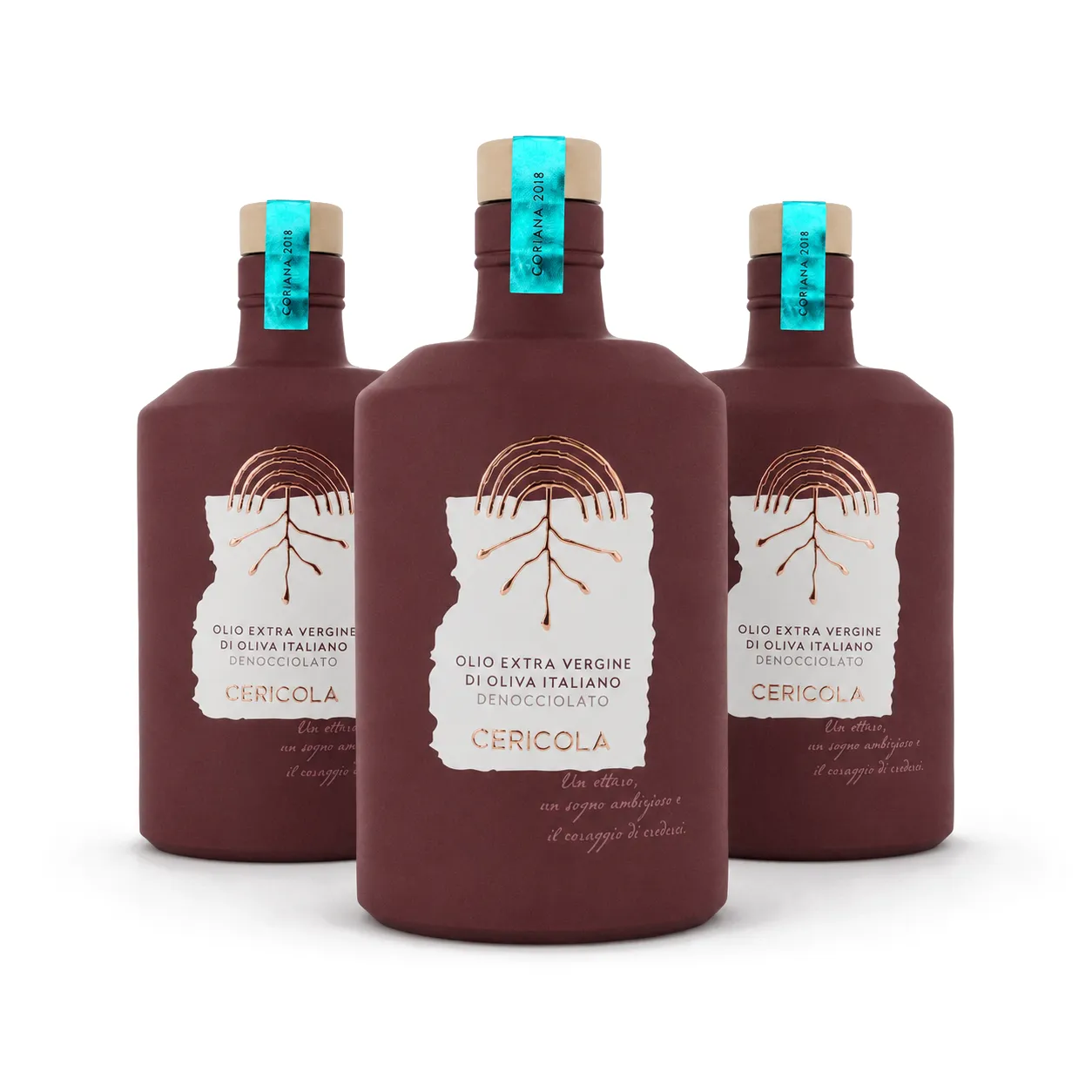 olio extravergine di oliva coriana monocultivar cericola confezione 3 bottiglie