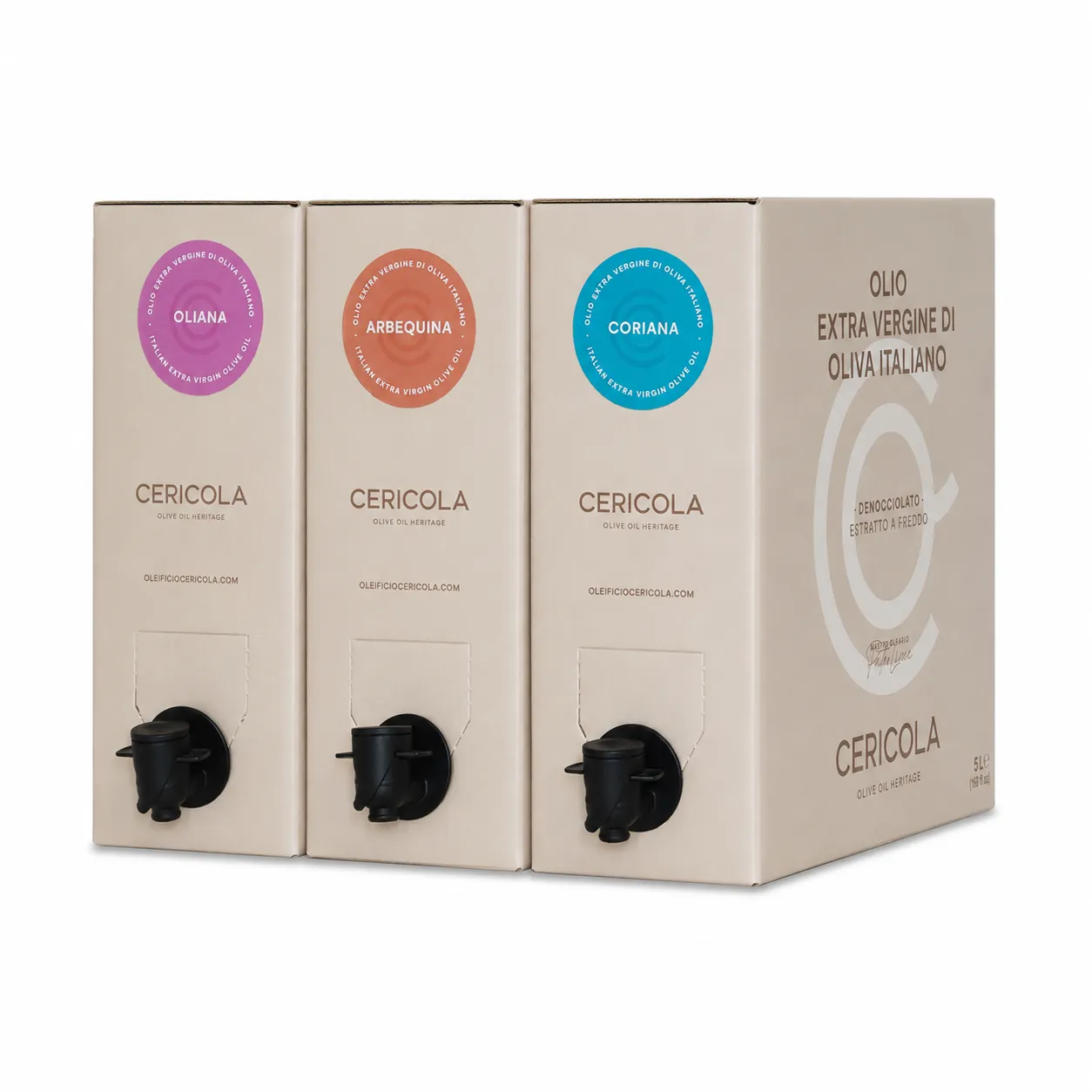 olio extravergine di oliva denocciolato a freddo promo bag in box 3 pezzi 5l oleificio cericola