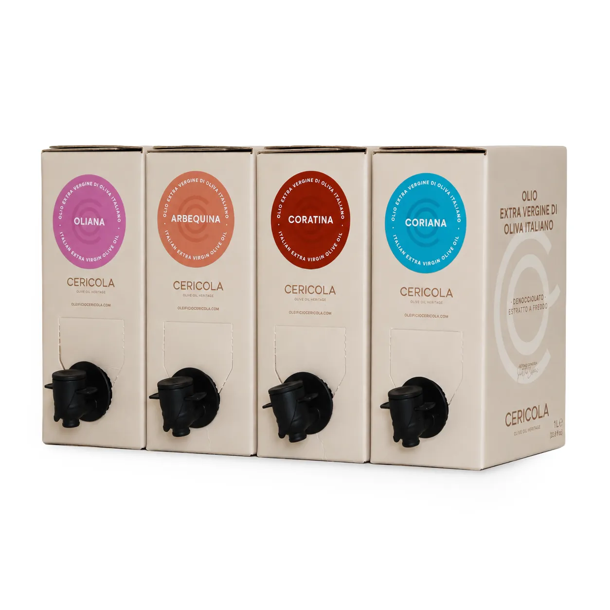 olio extravergine di oliva denocciolato a freddo promo bag in box 4 pezzi 1l oleificio cericola